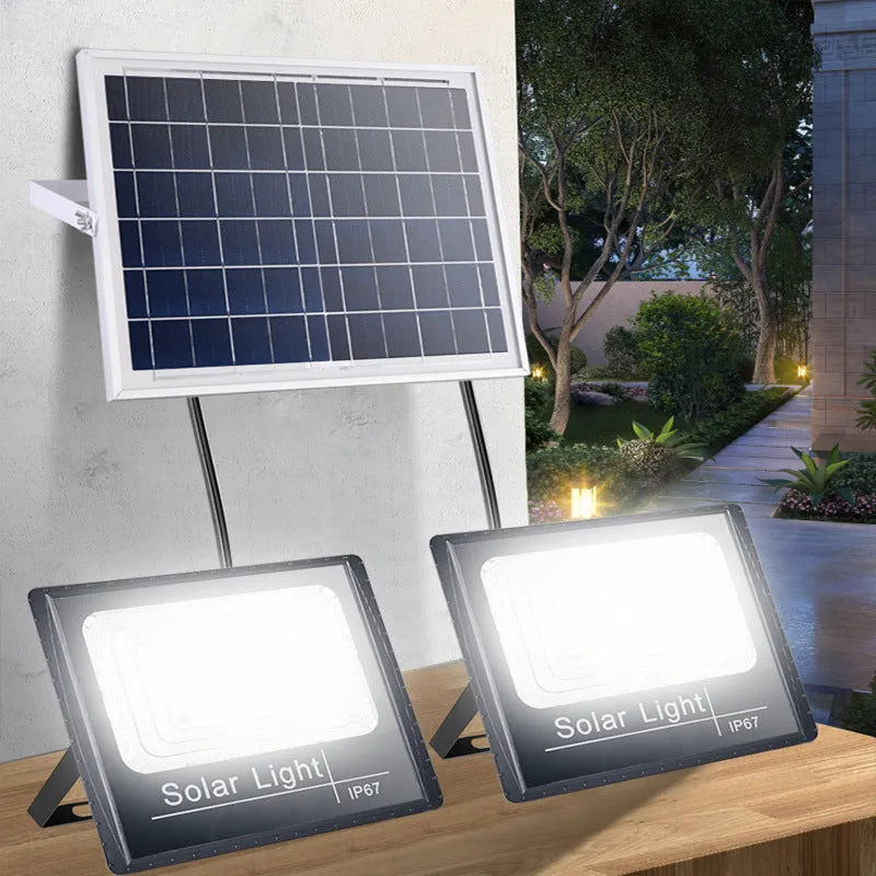 Solar garden light with modern Chinese style design showing 5-metre LED lighting strip