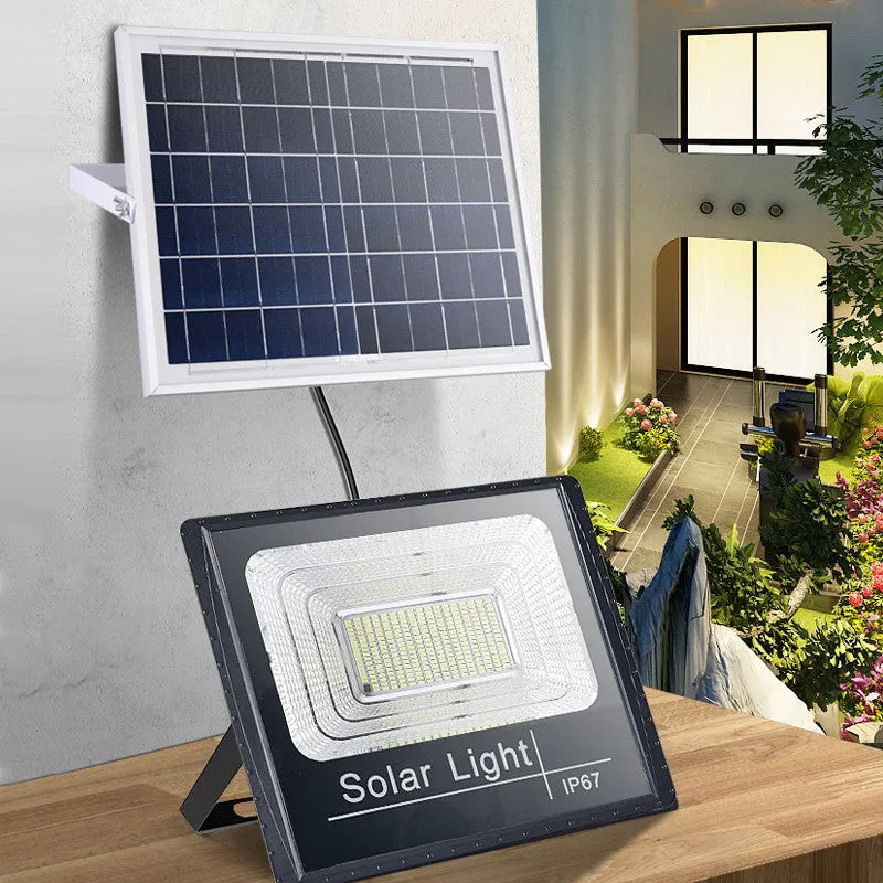 Solar garden light with modern Chinese style design showing 5-metre LED lighting strip