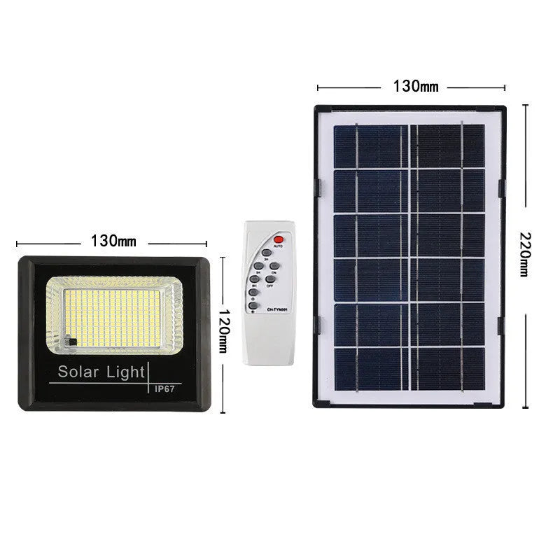 Solar garden light with modern Chinese style design showing 5-metre LED lighting strip