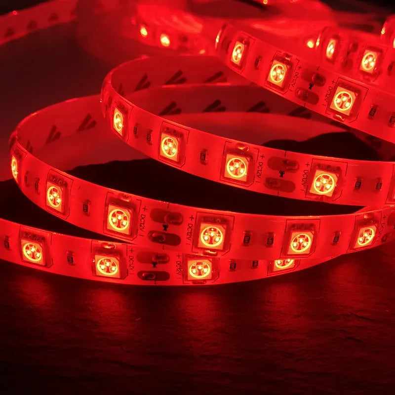Epoxy waterproof flexible LED light strip showing 5050 beads and 10mm width