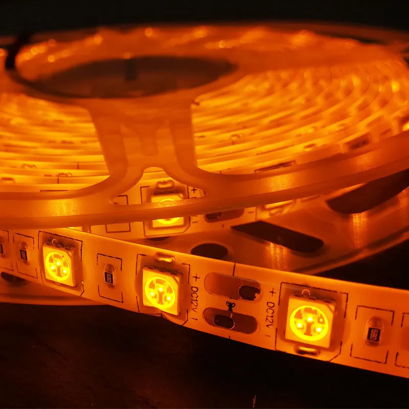 Epoxy waterproof flexible LED light strip showing 5050 beads and 10mm width