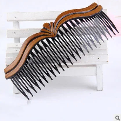 Fashion retro plastic resin hair comb in Korean style for women, available in multiple colours