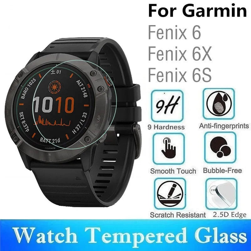 Transparent tempered glass screen protector for Garmin Fenix 6x Pro watch