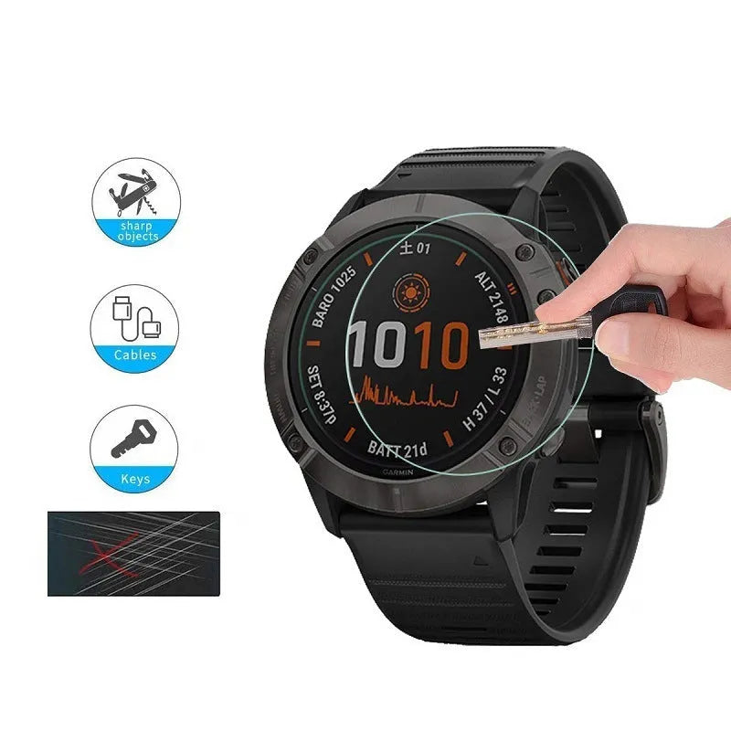 Transparent tempered glass screen protector for Garmin Fenix 6x Pro watch
