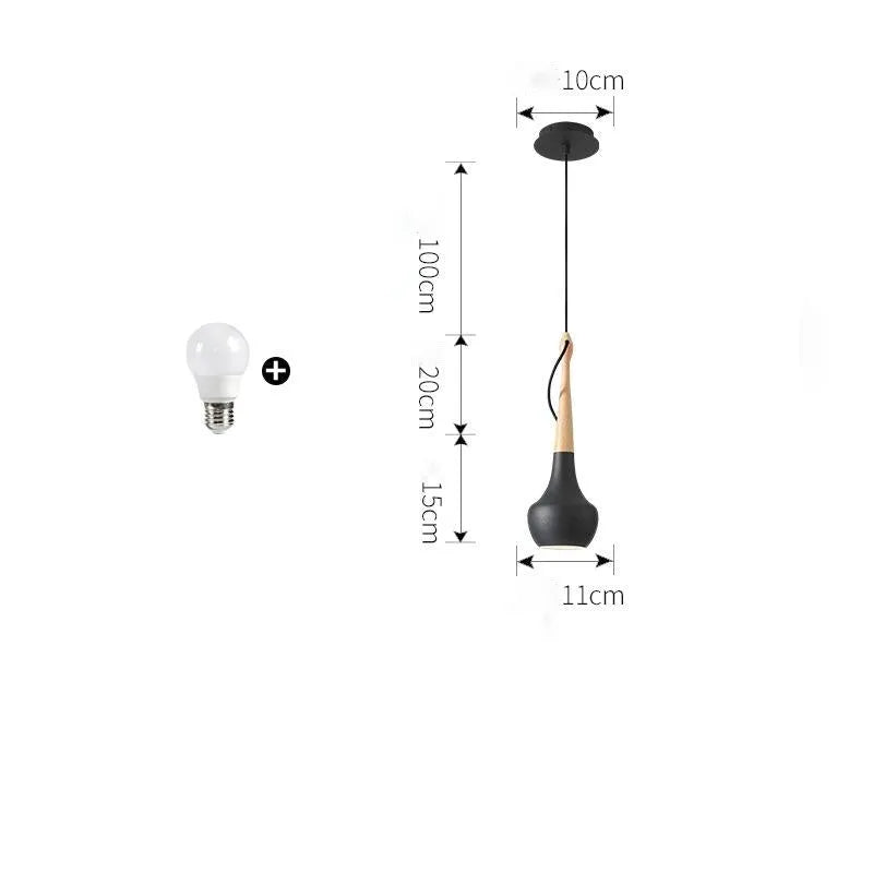 Postmodern minimalist dining room chandelier, adjustable 1.5 m height, black grey white, 110 × 350 mm, E27 LED