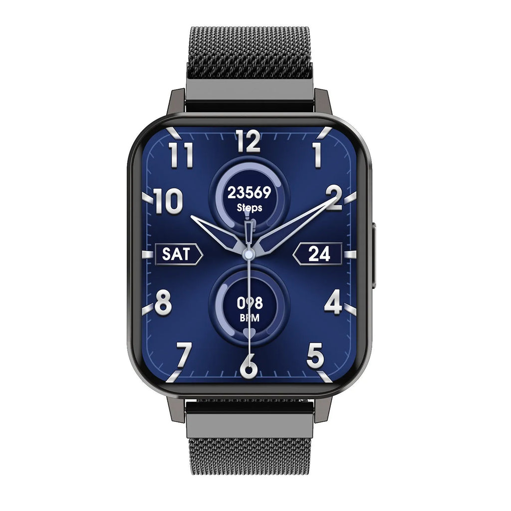 DTX smart watch with 1.78 inch HD display showing health metrics, offered with silicone and steel wristband options.