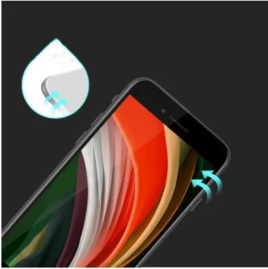 Black tempered glass full screen protector film compatible with Apple iPhone SE2 mobile phone