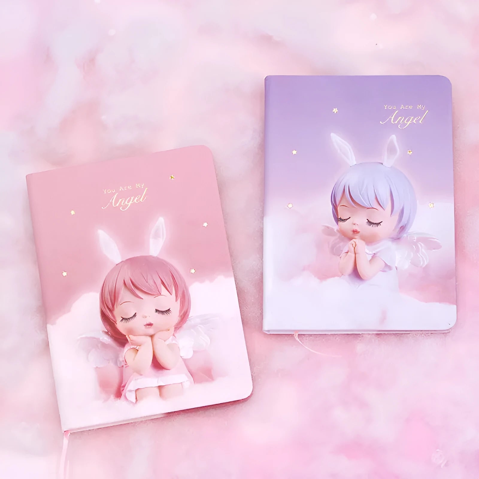 Fairy handbook notepad with floral design and PU leather cover in A6 size
