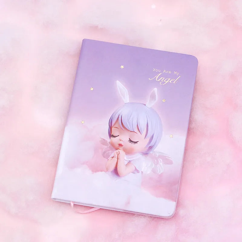 Fairy handbook notepad with floral design and PU leather cover in A6 size