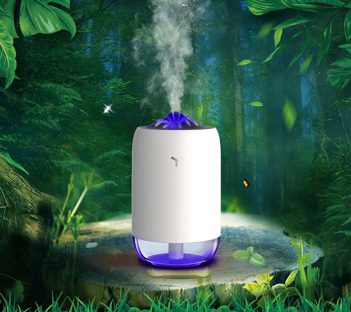 Magic Flame ultrasonic humidifier in columnar design with single fog outlet