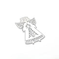 White carbon steel knife mould with an angel figure design for card embossing, 8cm by 6cm.