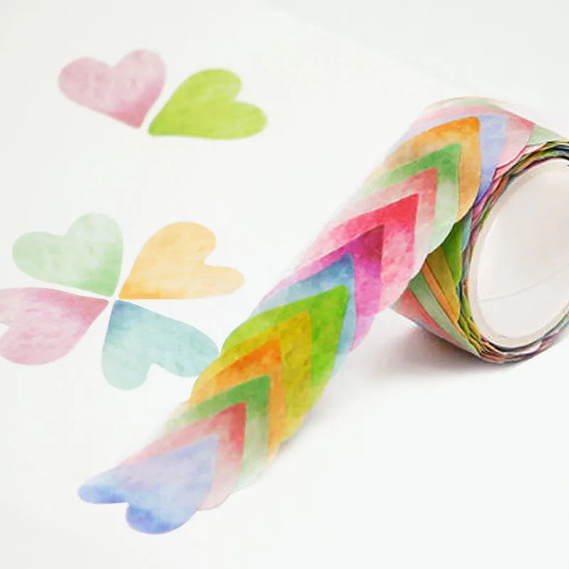 Clover and paper craft tape roll showing blue, cherry blossom, mixed colour and violet options