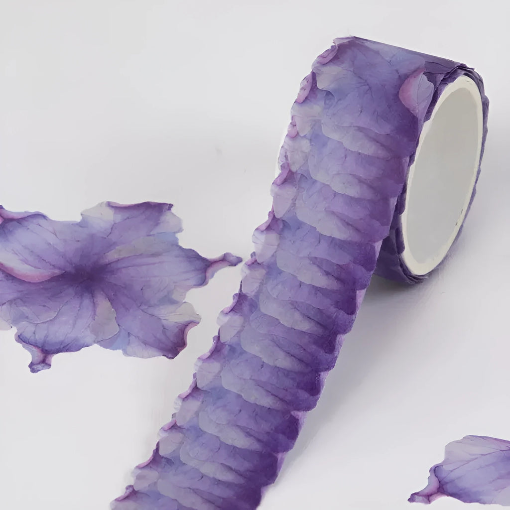 Clover and paper craft tape roll showing blue, cherry blossom, mixed colour and violet options