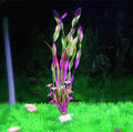 Aquarium simulation water plants in 50 packs, small plastic kelp grass in green, purple, red and pink for fish tank landscaping