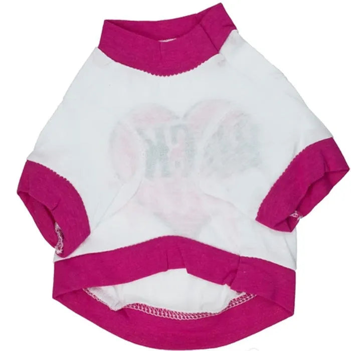 Cotton dog T-shirt in leisure style available in sizes XS to L for casual pet clothing