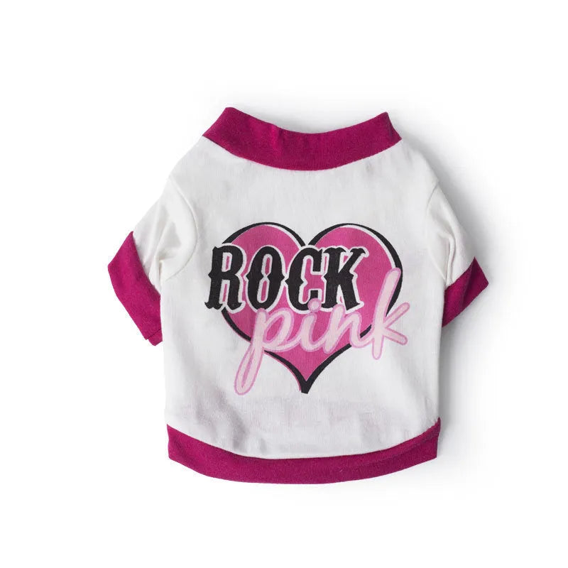 Cotton dog T-shirt in leisure style available in sizes XS to L for casual pet clothing