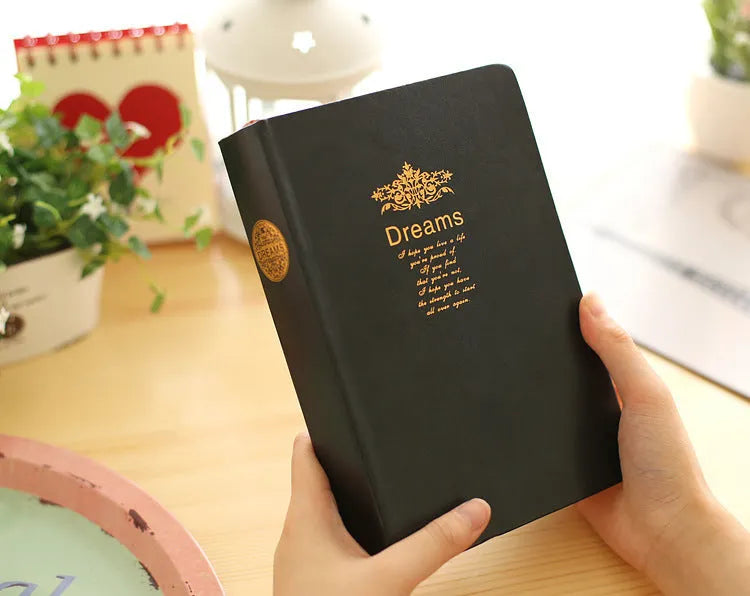 Jingu 25k thick notebook with imitation leather cover, shown in photo colour.