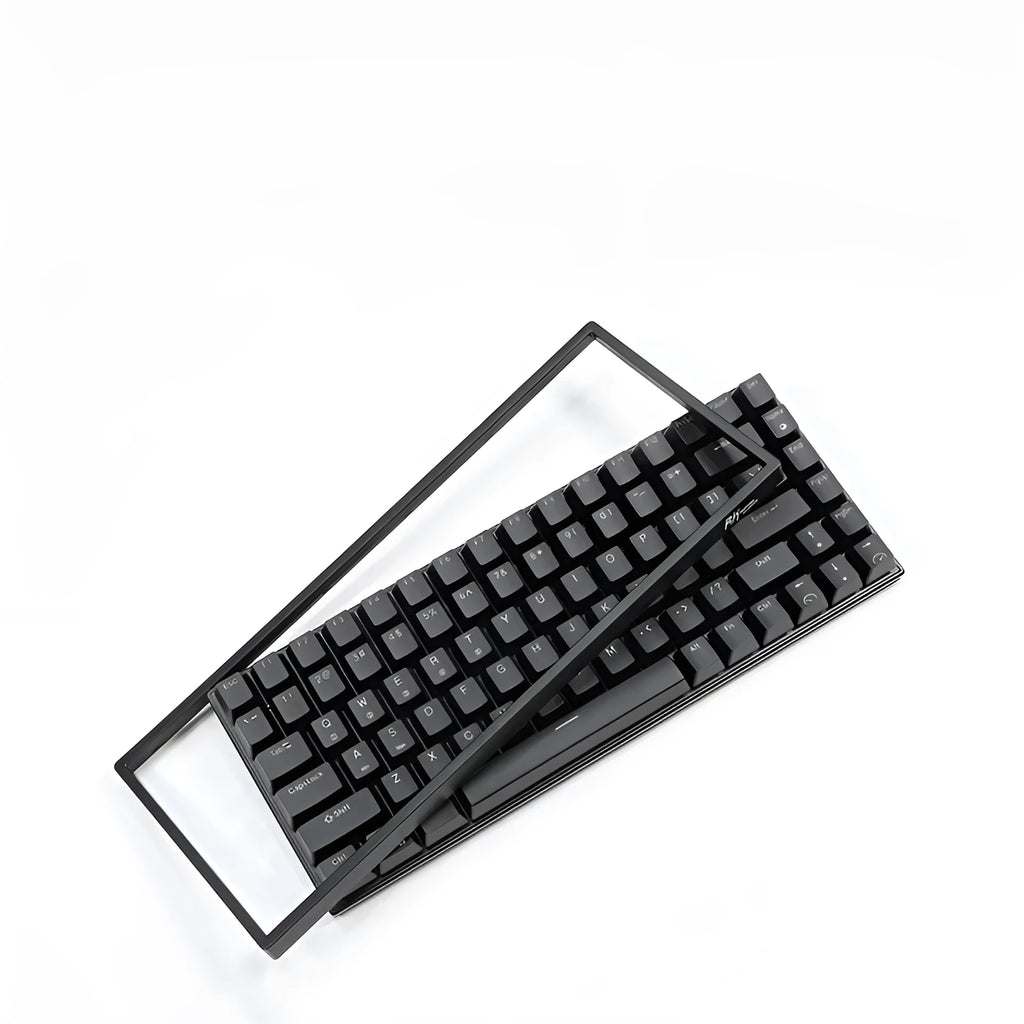 RK526 wireless mechanical keyboard and optical mouse set with USB charging cable in blue backlit colour