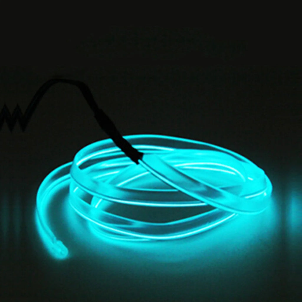 Car USB cold light atmosphere strip for dashboard or door panel gap, 12V, in blue green red pink white