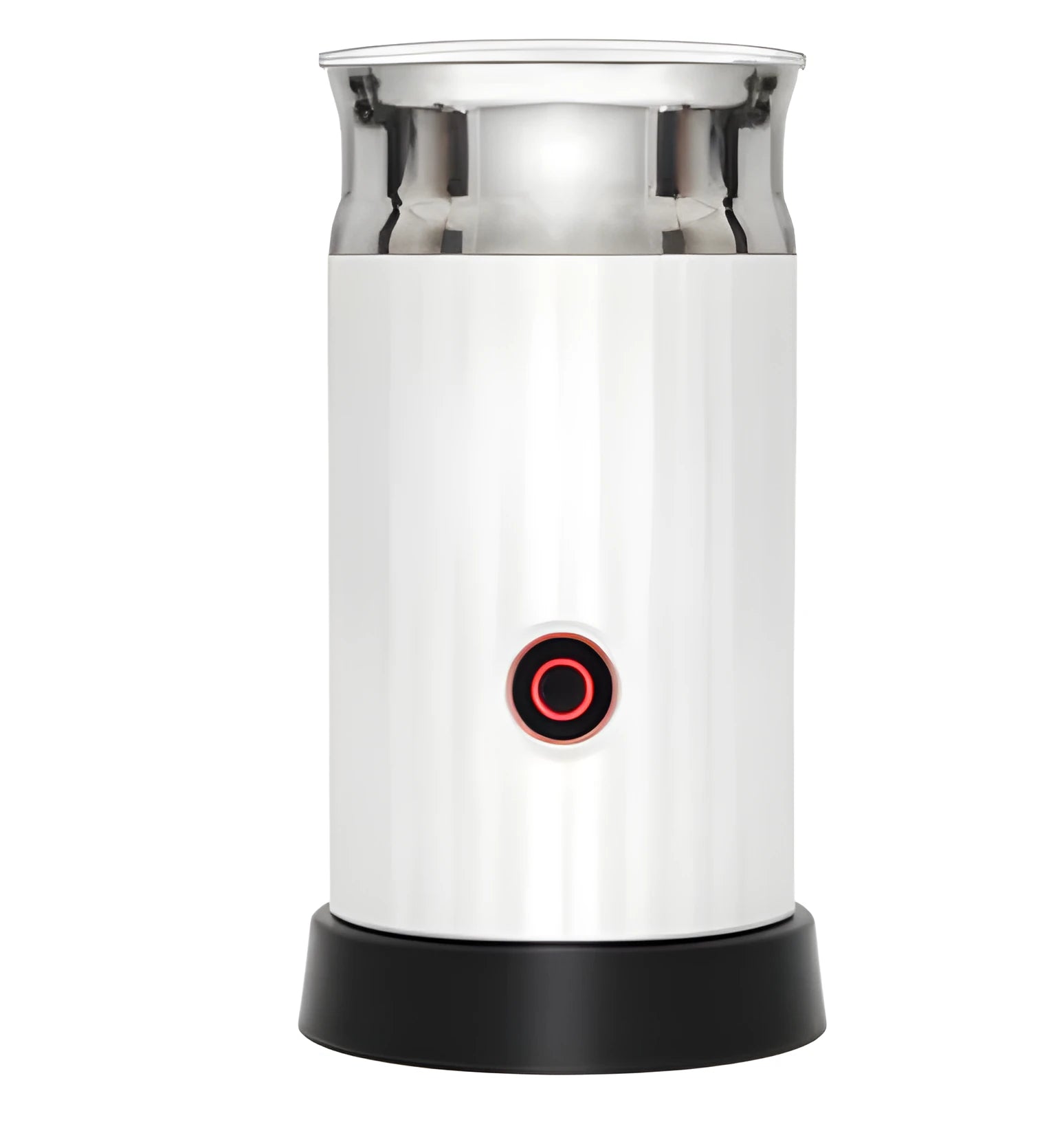 White electric milk frother and heater with 250ml capacity and touch button