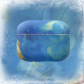 Pink and blue watercolour plastic protective sleeve for Apple AirPods 1, 2, and Pro charging cases.