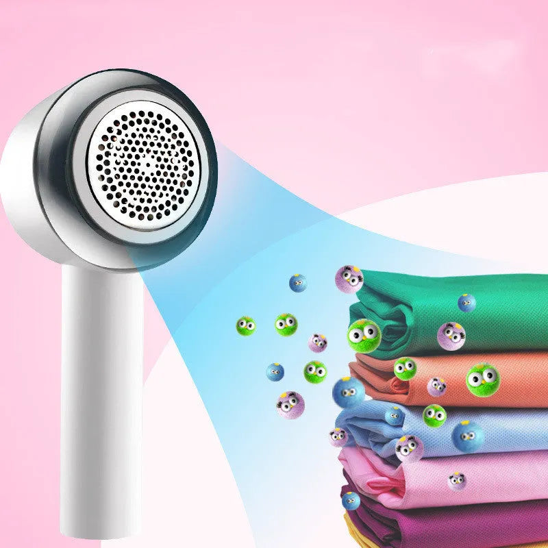 White rechargeable clothes shaver for removing bobbles from jerseys and knitwear