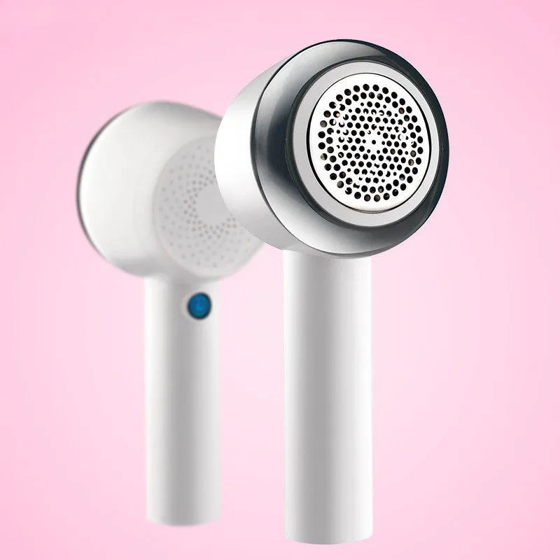 White rechargeable clothes shaver for removing bobbles from jerseys and knitwear