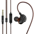 White in-ear sports headphones with around-ear wearing style and 3.5mm plug