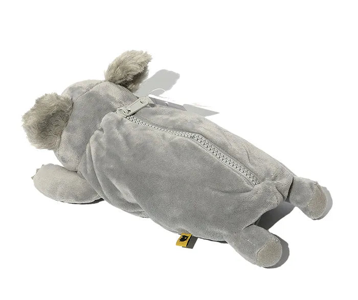 Brown wombat plush pencil case for school stationery storage