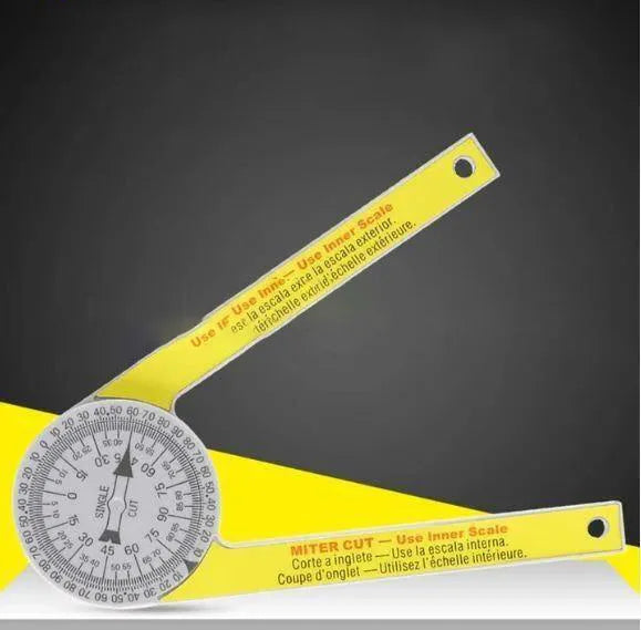 Yellow and white cross-border horizontal angle ruler with laser engraving scales