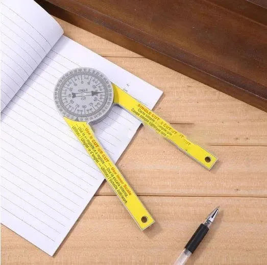 Yellow and white cross-border horizontal angle ruler with laser engraving scales