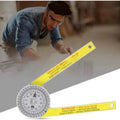 Yellow and white cross-border horizontal angle ruler with laser engraving scales