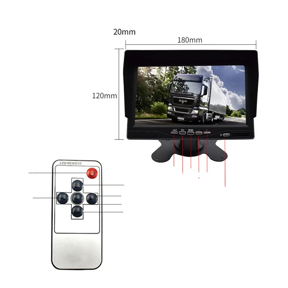 Front and rear AHD non-light night vision recorder with 7-inch TFT screen for GM vehicles