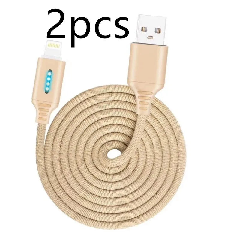 Fabric braided USB fast charging cable in 1 metre length for Android iPhone and Type-C devices