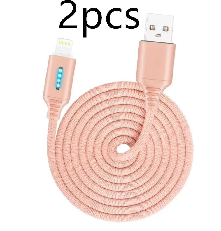Fabric braided USB fast charging cable in 1 metre length for Android iPhone and Type-C devices