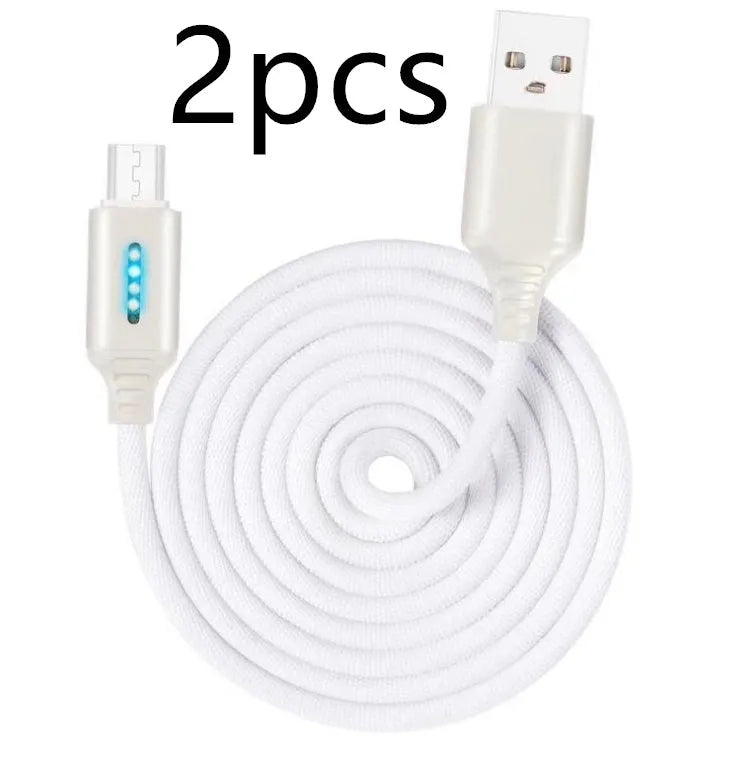 Fabric braided USB fast charging cable in 1 metre length for Android iPhone and Type-C devices