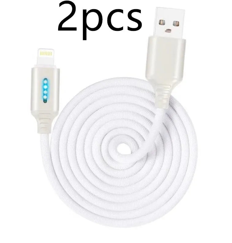 Fabric braided USB fast charging cable in 1 metre length for Android iPhone and Type-C devices
