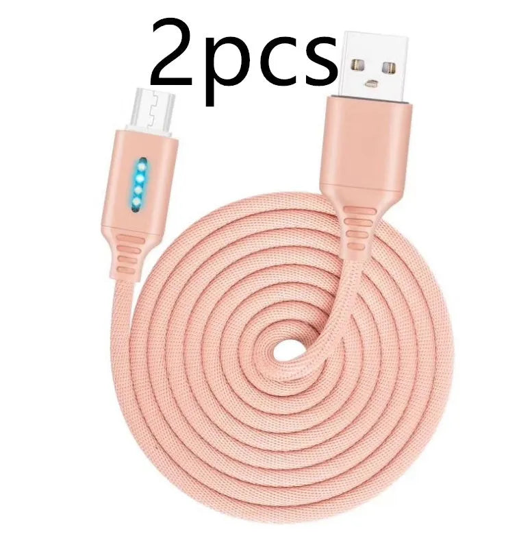 Fabric braided USB fast charging cable in 1 metre length for Android iPhone and Type-C devices
