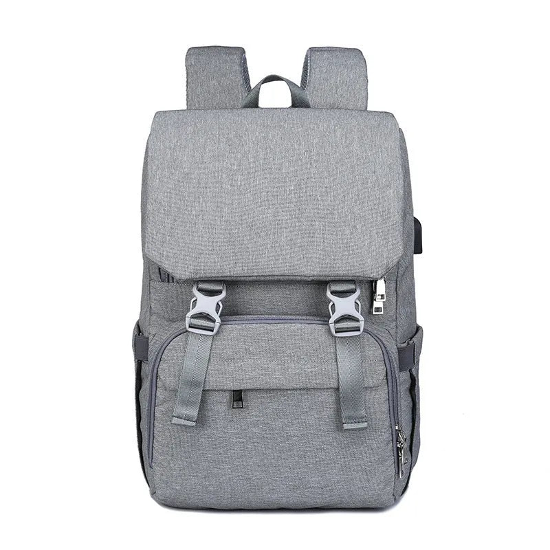 Nylon double shoulder mommy bag in multiple colours with USB port for travel