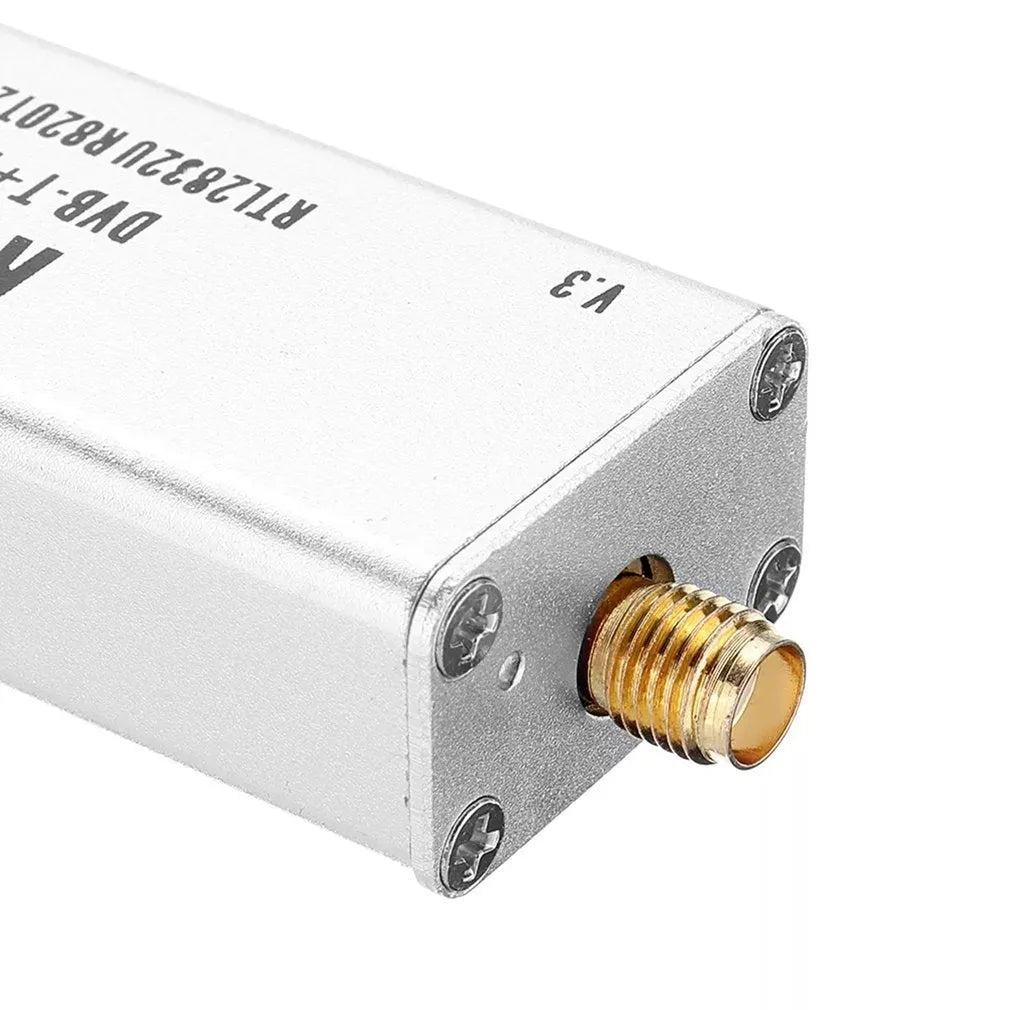 A300U black metal all-band software-defined radio SDR receiver with golden SMA connector