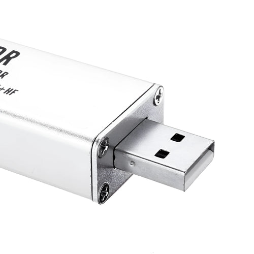 Black metal A300U all-band SDR software receiver with golden SMA connector for aviation and radio monitoring.
