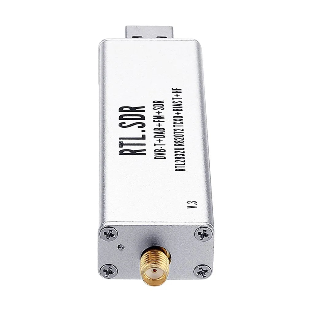 A300U black metal all-band software-defined radio SDR receiver with golden SMA connector