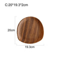 Acacia wood Japanese snack plate with natural grain, hand-polished finish, and multiple size options