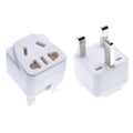 White square three-pin international power adapter plug with five output sockets