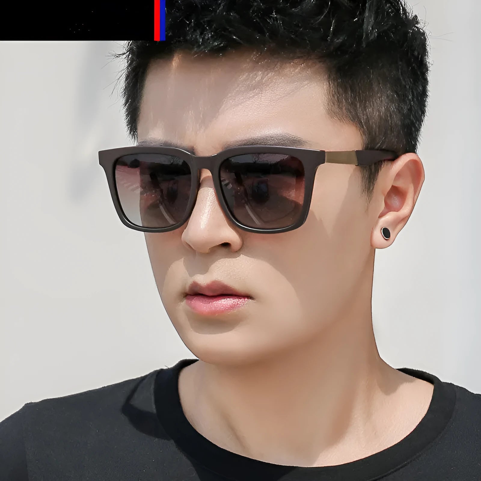 Polarized square PC frame sunglasses in Black, Blue, Brown, Grey, Silver for men and women