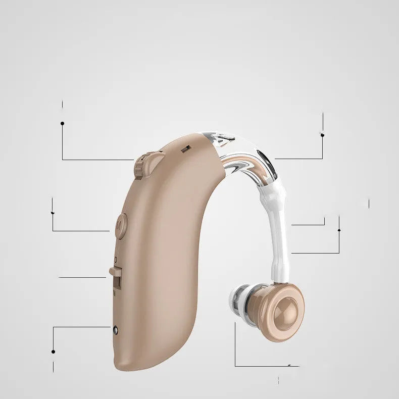 G25 Sound Collector Hearing Aid Earphone in blue with EU/US charging compatibility