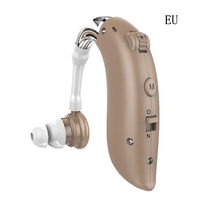 G25 Sound Collector Hearing Aid Earphone in blue with EU/US charging compatibility