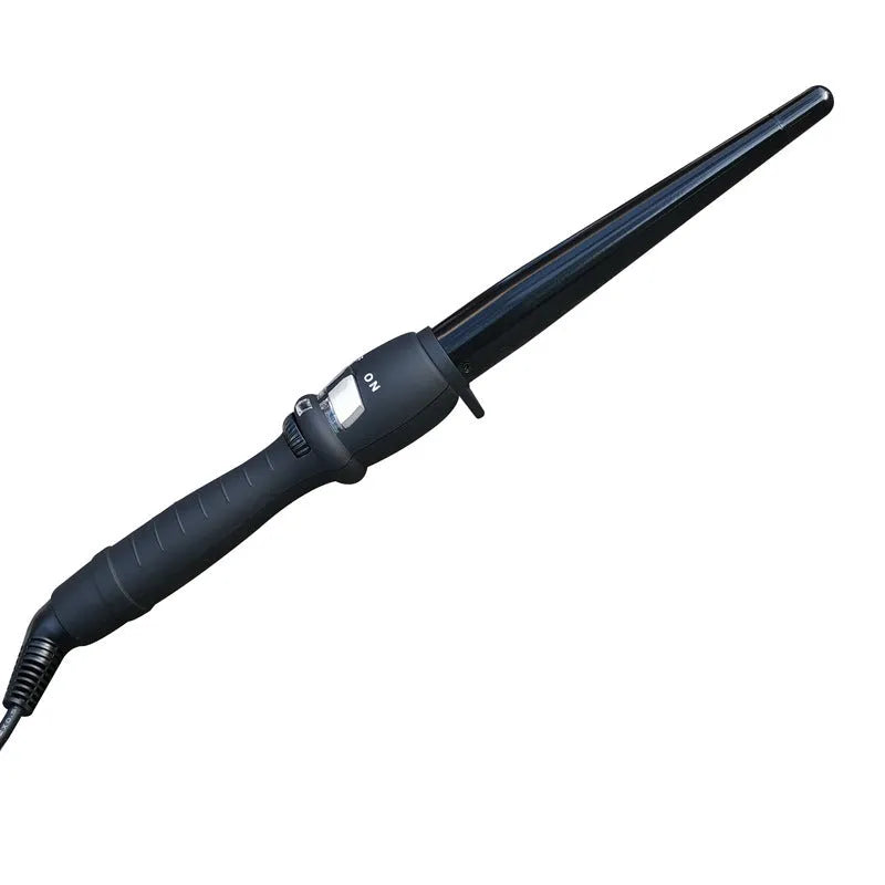Black cone hair curler with ceramic glaze pear flower barrel, 19mm or 25mm, 65W, 2.5m cord