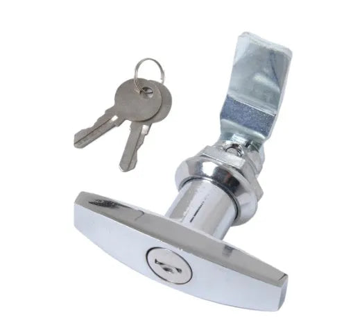 T handle toolbox lock in stainless steel with two keys for trailer car configuration