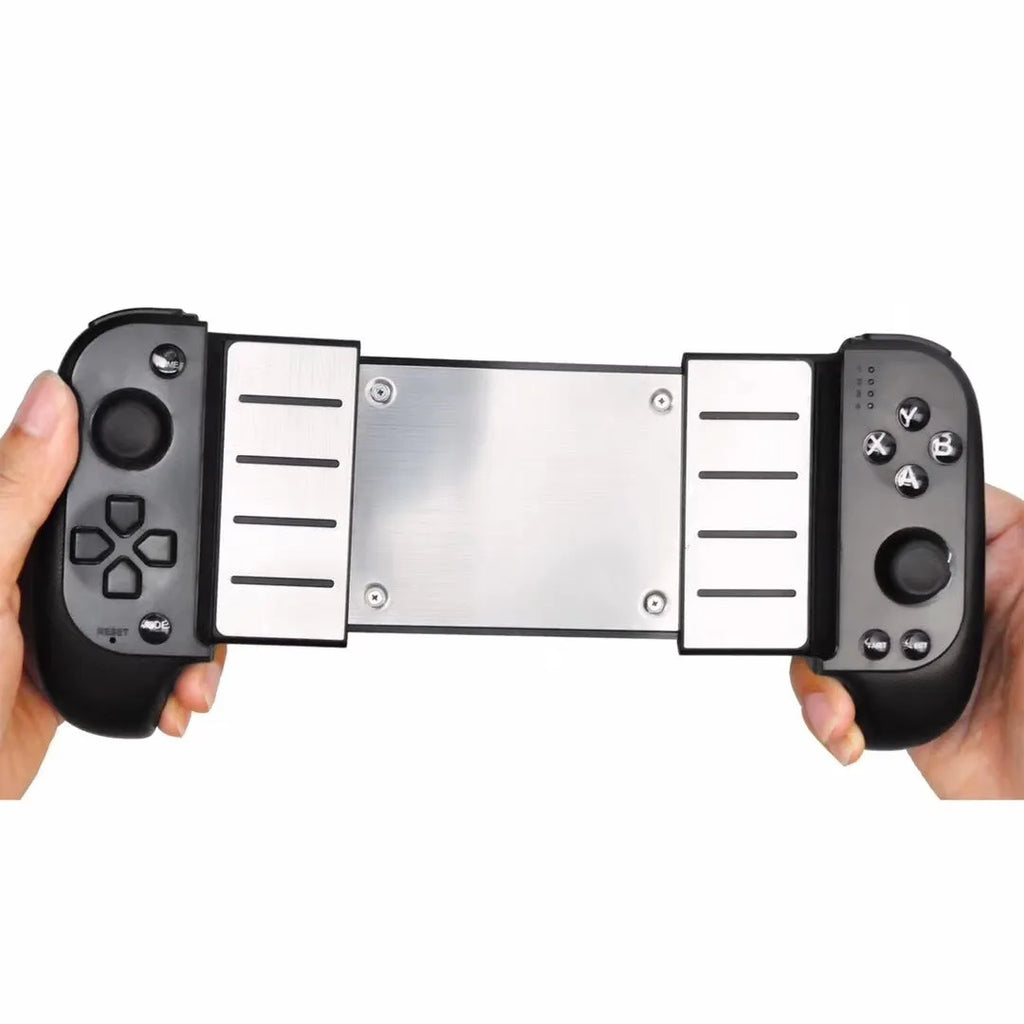 Cytec wireless Bluetooth telescopic game controller in black attached to a smartphone